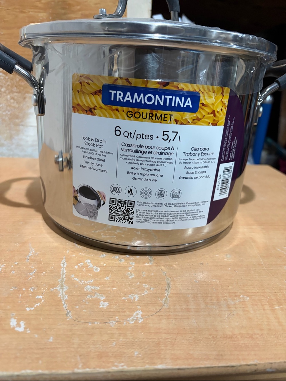Tramontina Gourmet 6 qt Stainless Steel Stock Pot - Silver